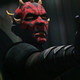 Darth Maul in Star Wars: The Clone Wars, using his Force powers on a captured Clone Trooper.